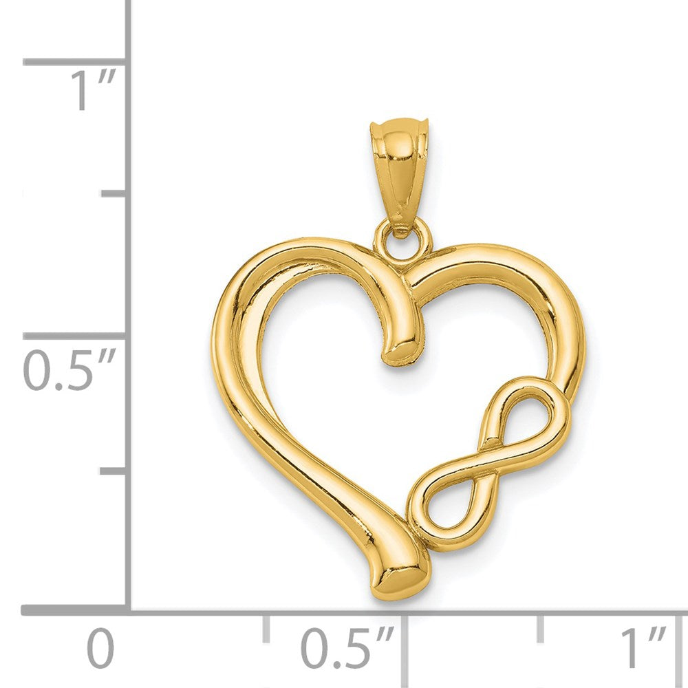 Gold Infinity Symbol Heart Necklace Pendant - Model K5169 - Charlie & Co. Jewelry