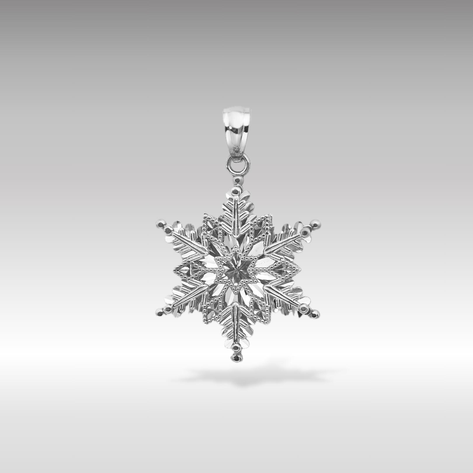 14K White Gold Large Snowflake Charm - Charlie & Co. Jewelry