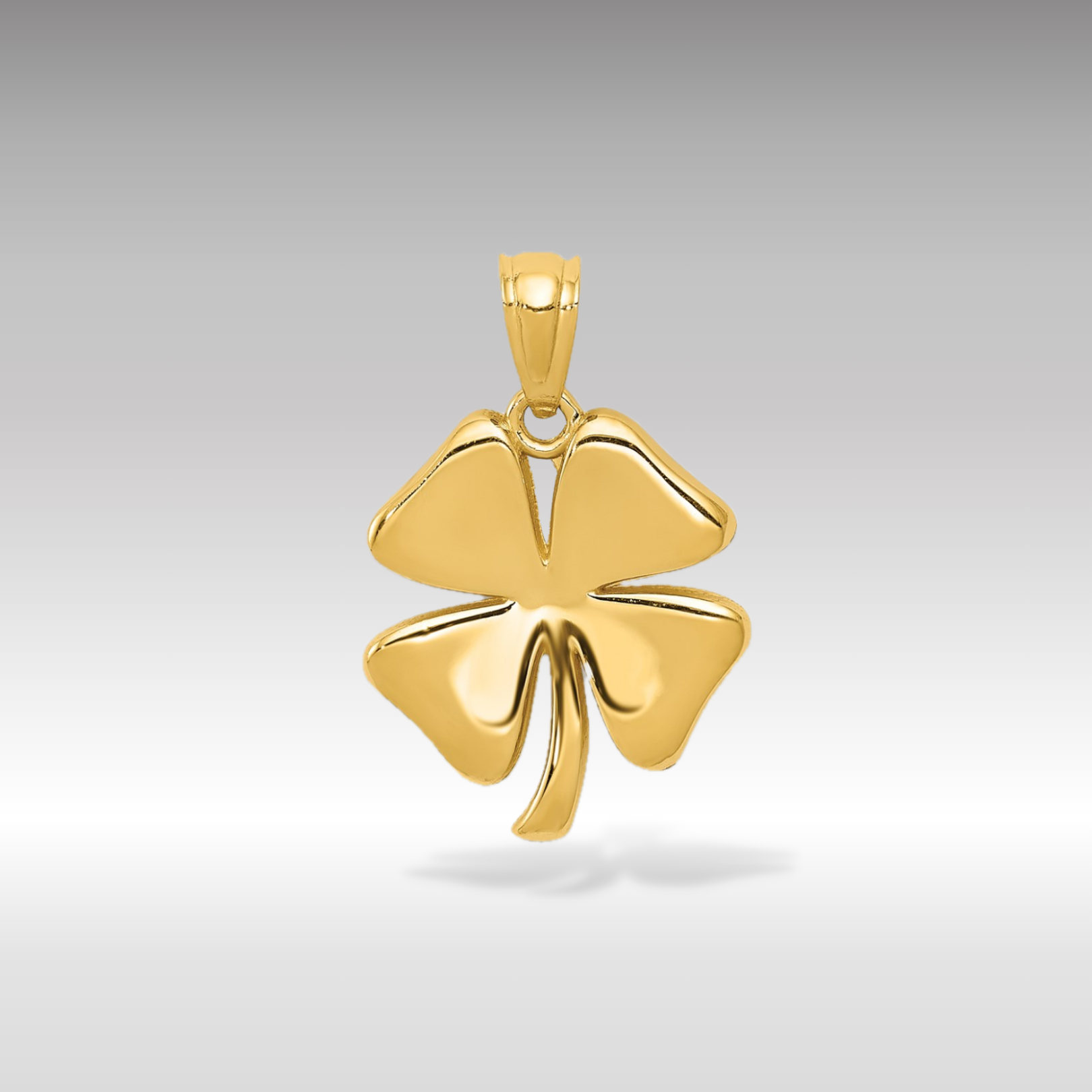 14K Gold Polished Four-Leaf Clover Charm - Charlie & Co. Jewelry