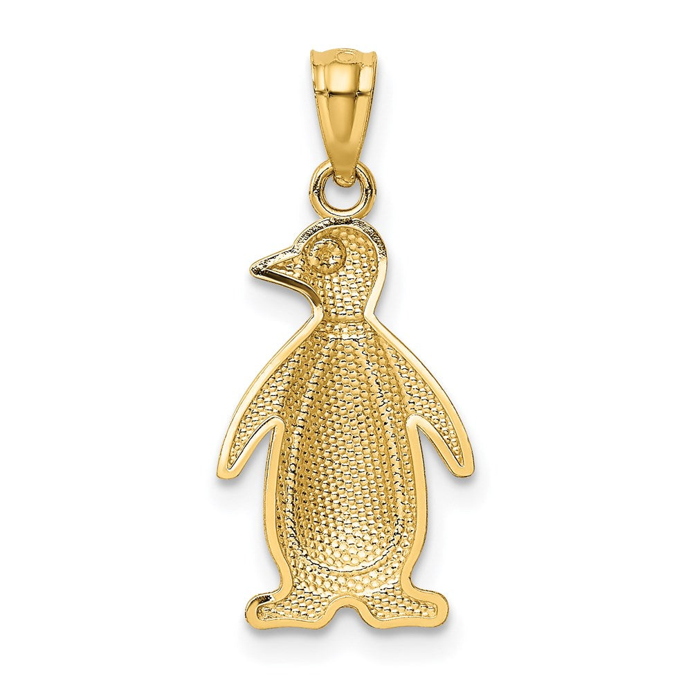 Yellow and White Gold Penguin Pendant Necklace Model-K5320 - Charlie & Co. Jewelry