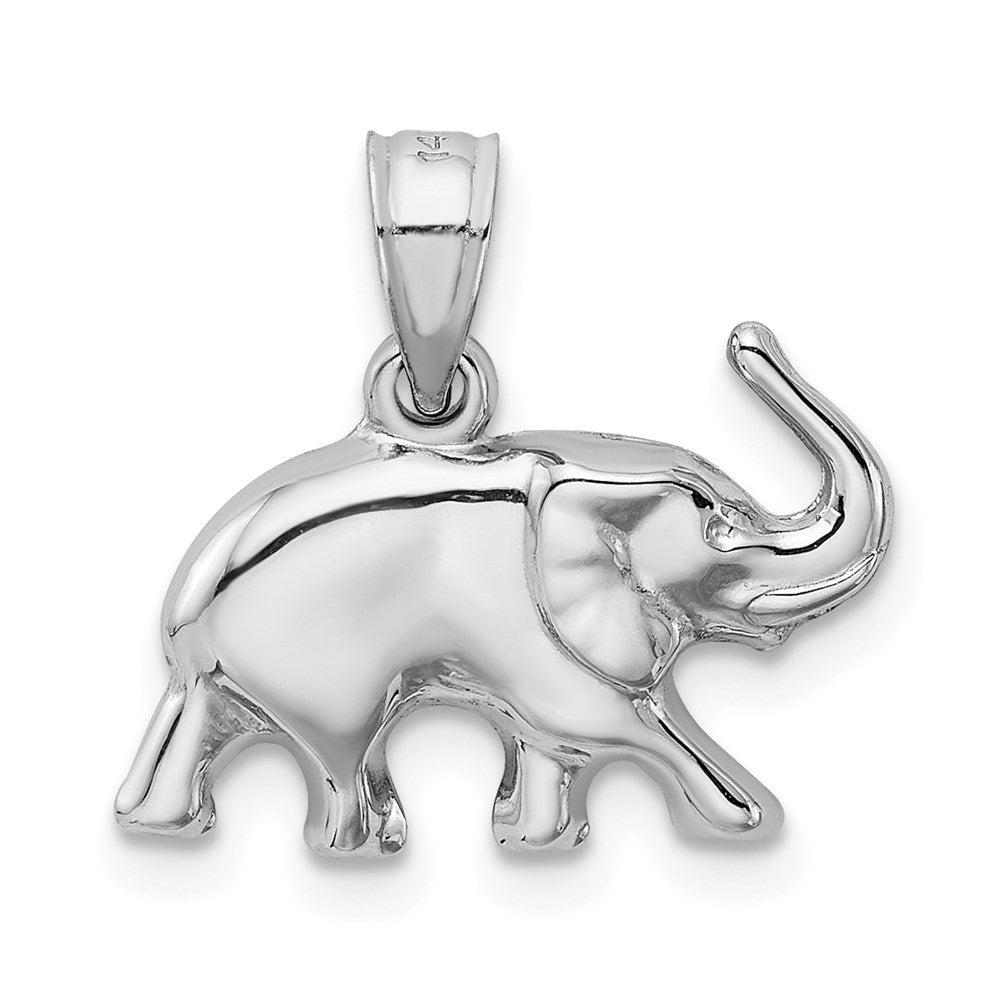 14k White Gold Elephant Pendant - Charlie & Co. Jewelry