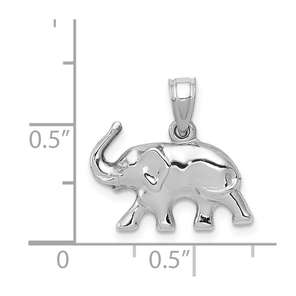 14k White Gold Elephant Pendant - Charlie & Co. Jewelry