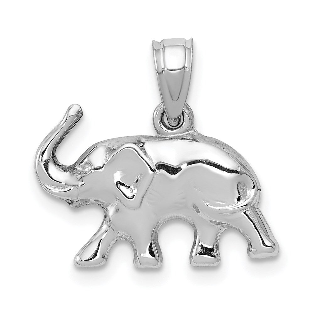 14k White Gold Elephant Pendant - Charlie & Co. Jewelry