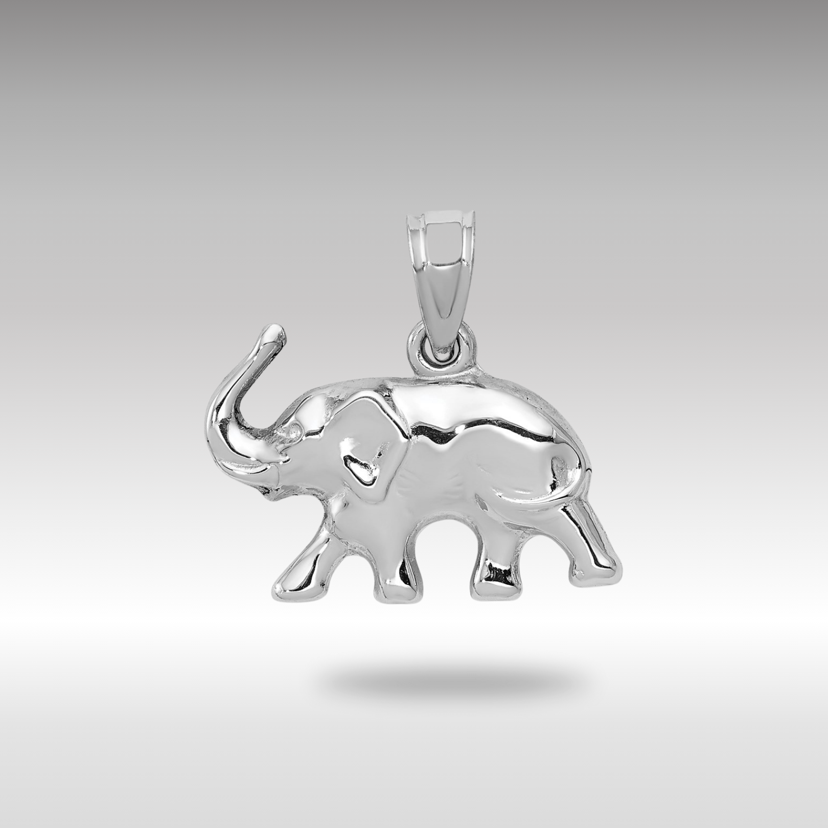 White Gold Elephant Pendant - Charlie & Co. Jewelry