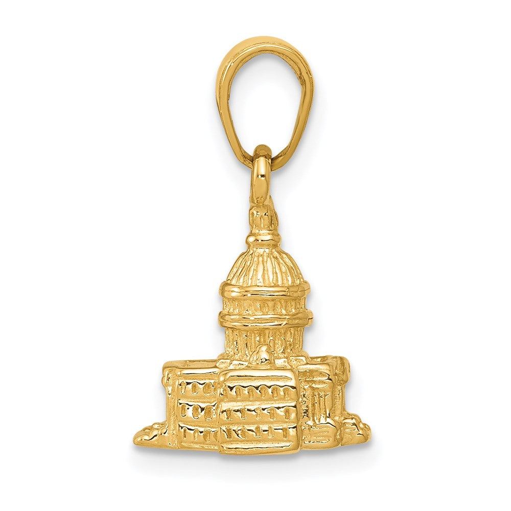 Gold 3D Washington D.C. Capitol Building Pendant Model-K5400 - Charlie & Co. Jewelry