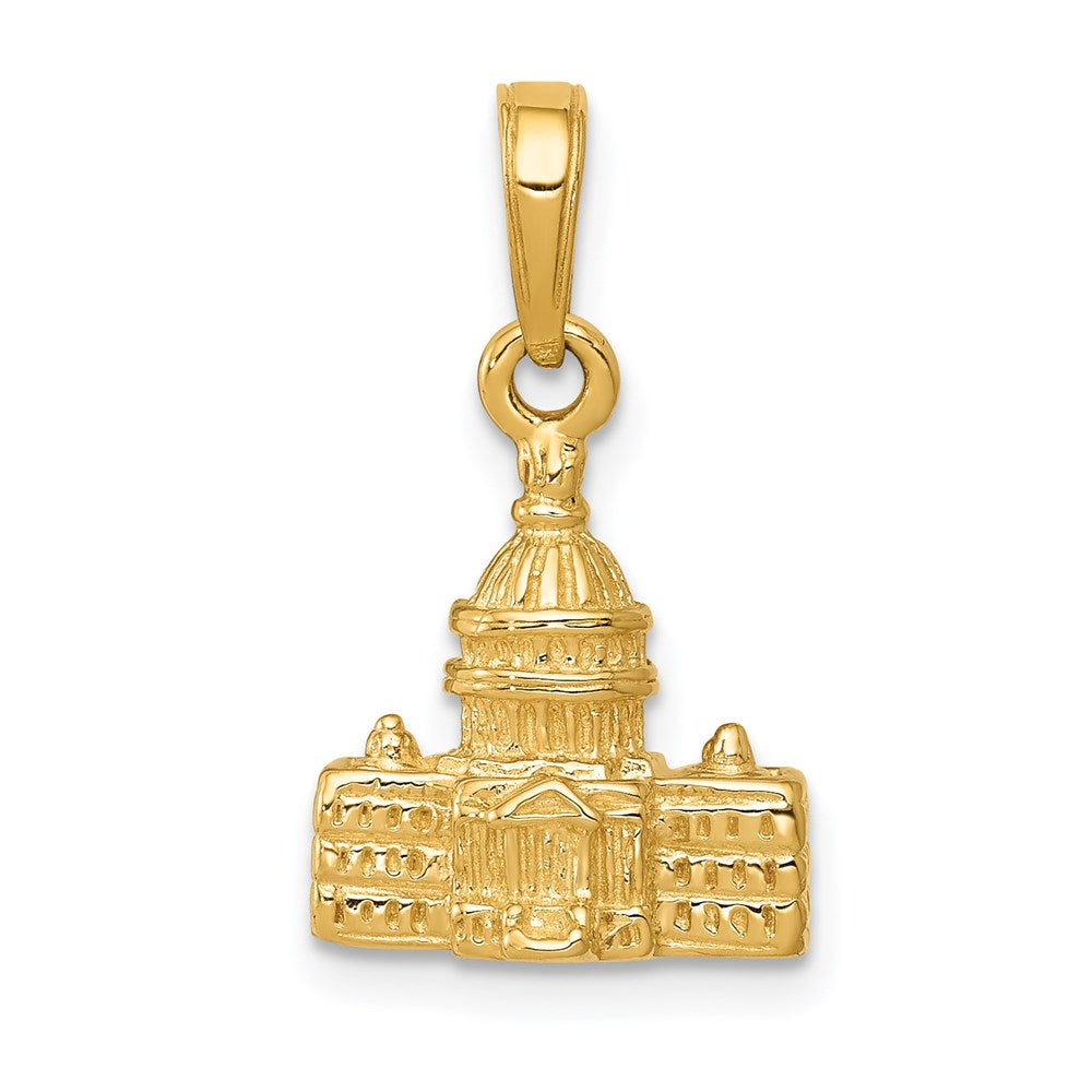 Gold 3D Washington D.C. Capitol Building Pendant Model-K5400 - Charlie & Co. Jewelry