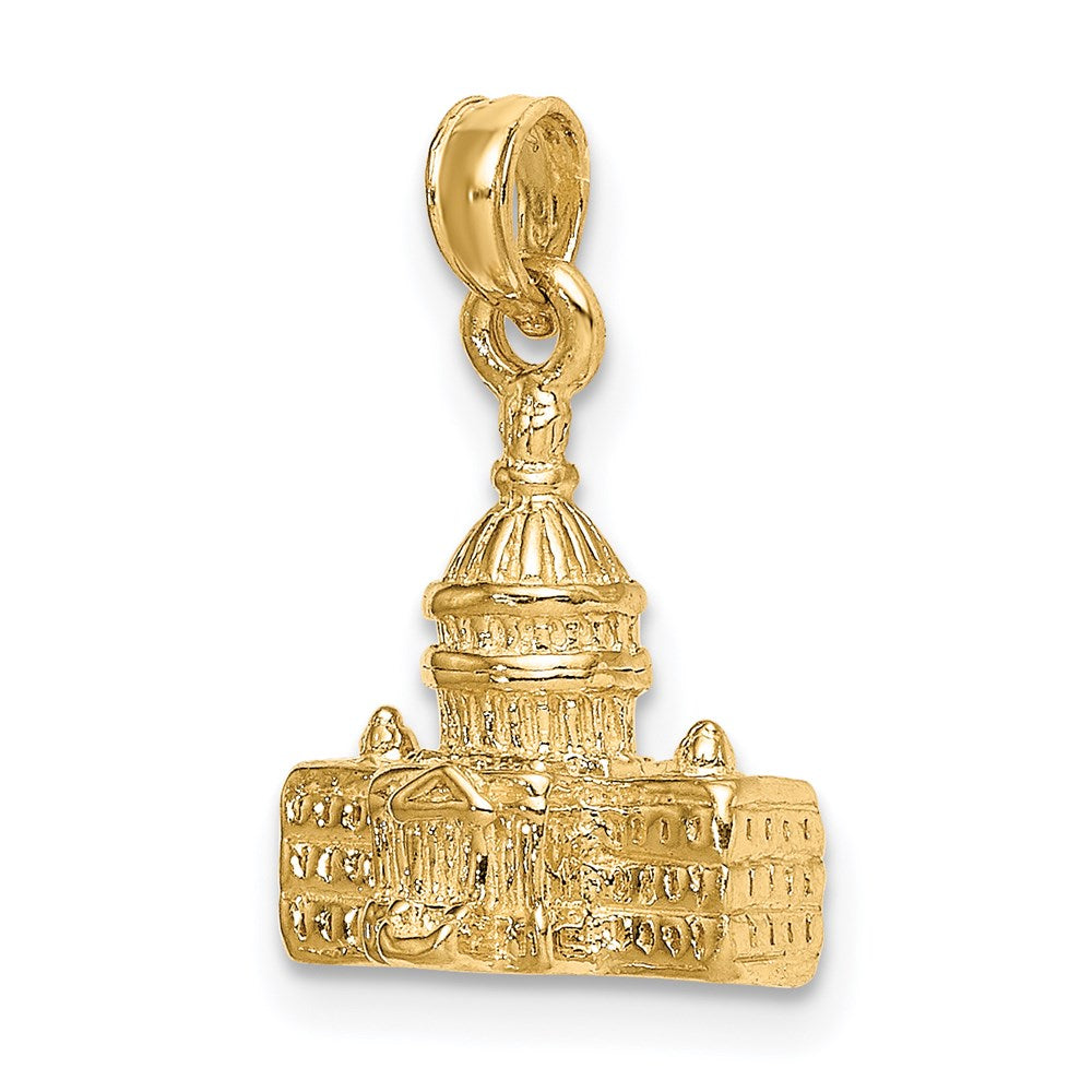 Gold 3D Washington D.C. Capitol Building Pendant Model-K5400 - Charlie & Co. Jewelry