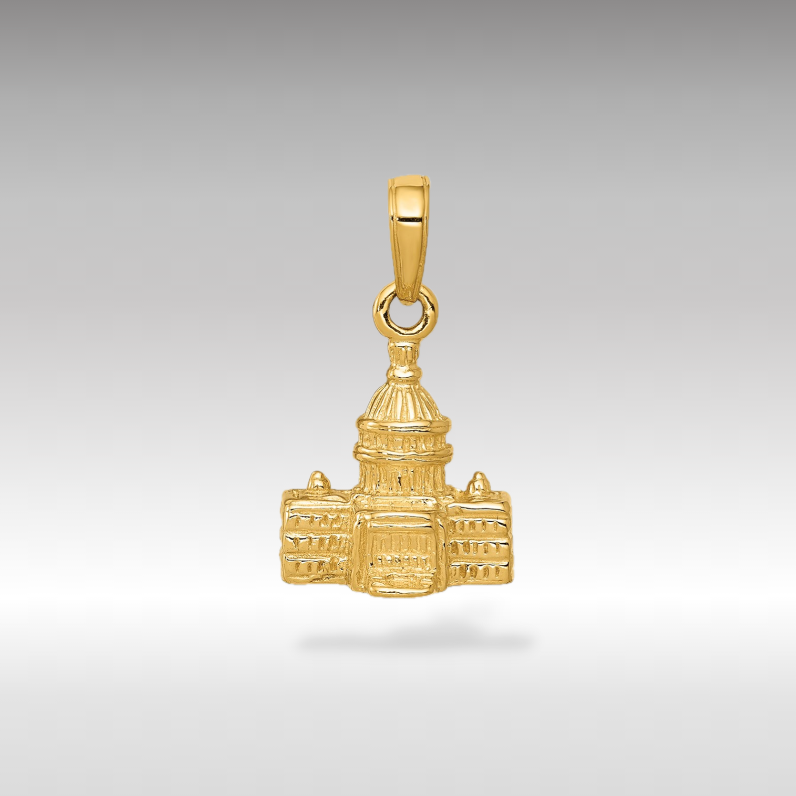14K Gold 3D Washington D.C. Capitol Building Pendant - Charlie & Co. Jewelry