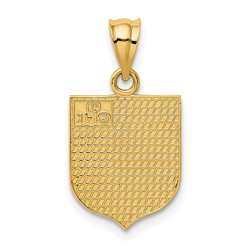 Gold Enameled USA Flag Shield Pendant Model-K5402 - Charlie & Co. Jewelry