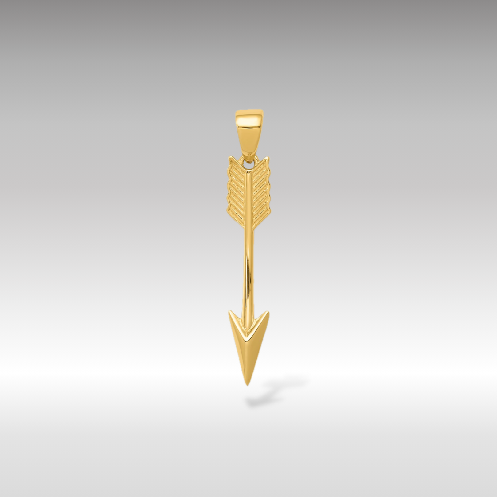 14K Gold Polished 3D Arrow Pendant - Charlie & Co. Jewelry