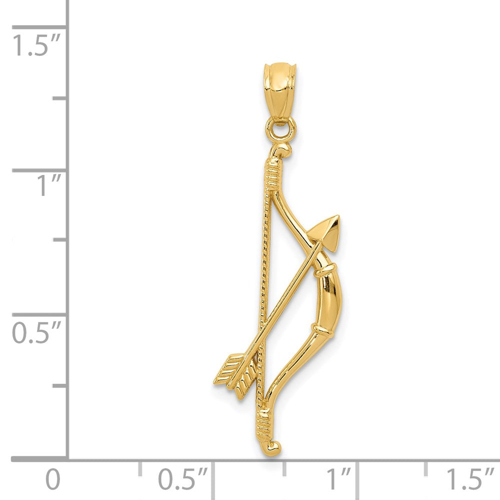 14K Gold Bow and Arrow Pendant Necklace - Charlie & Co. Jewelry