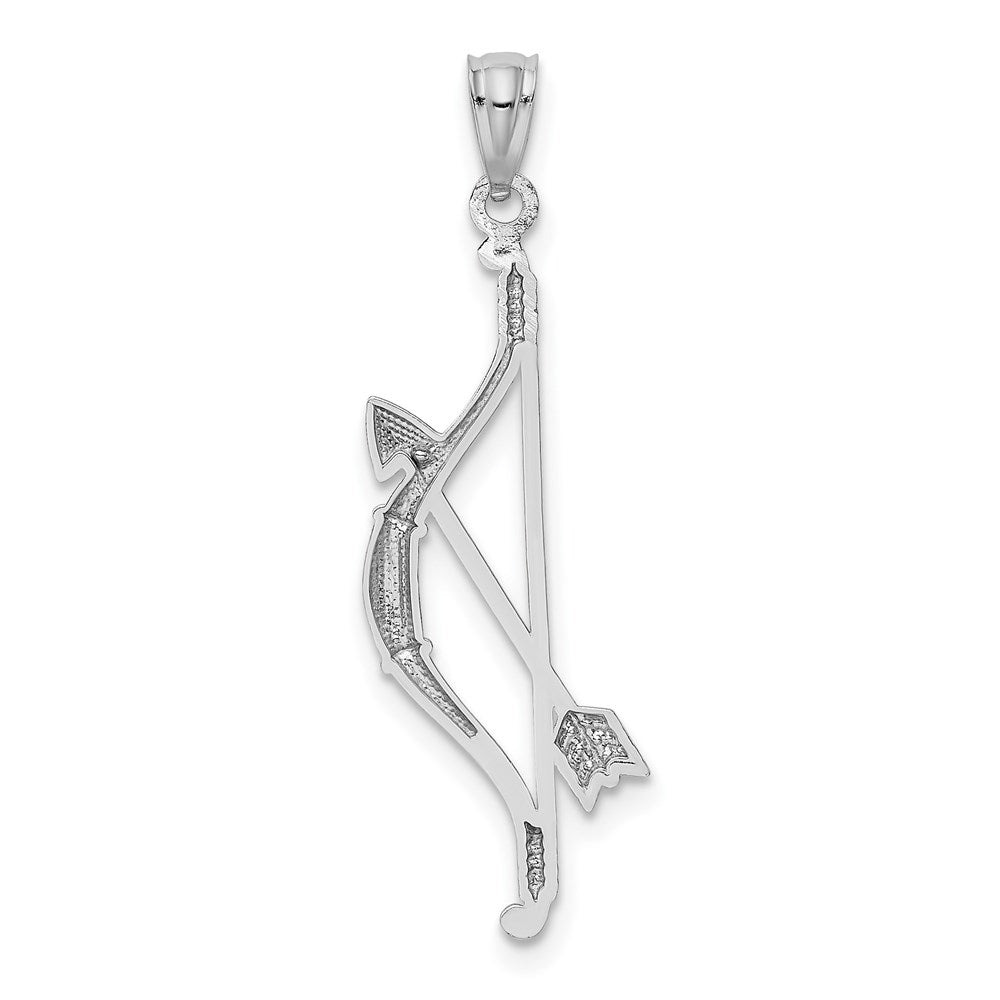 14K White Gold Bow and Arrow Pendant - Charlie & Co. Jewelry