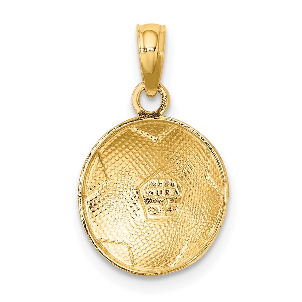 Gold Textured Soccer Ball Pendant Model-K5434 - Charlie & Co. Jewelry