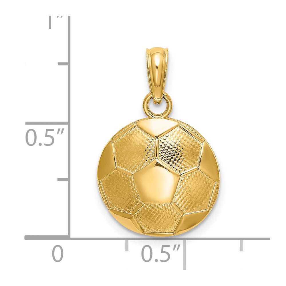 14K Gold Textured Soccer Ball Pendant - Charlie & Co. Jewelry