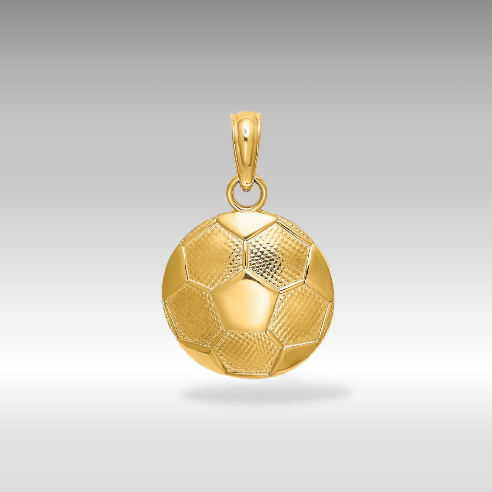 14K Gold Textured Soccer Ball Pendant - Charlie & Co. Jewelry