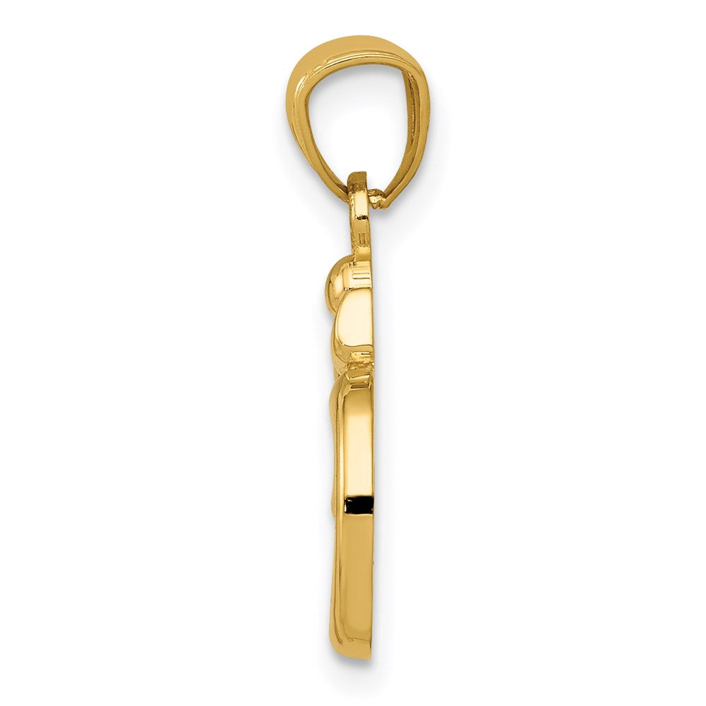 Gold Polished Om Charm Pendant Model-K5437 - Charlie & Co. Jewelry