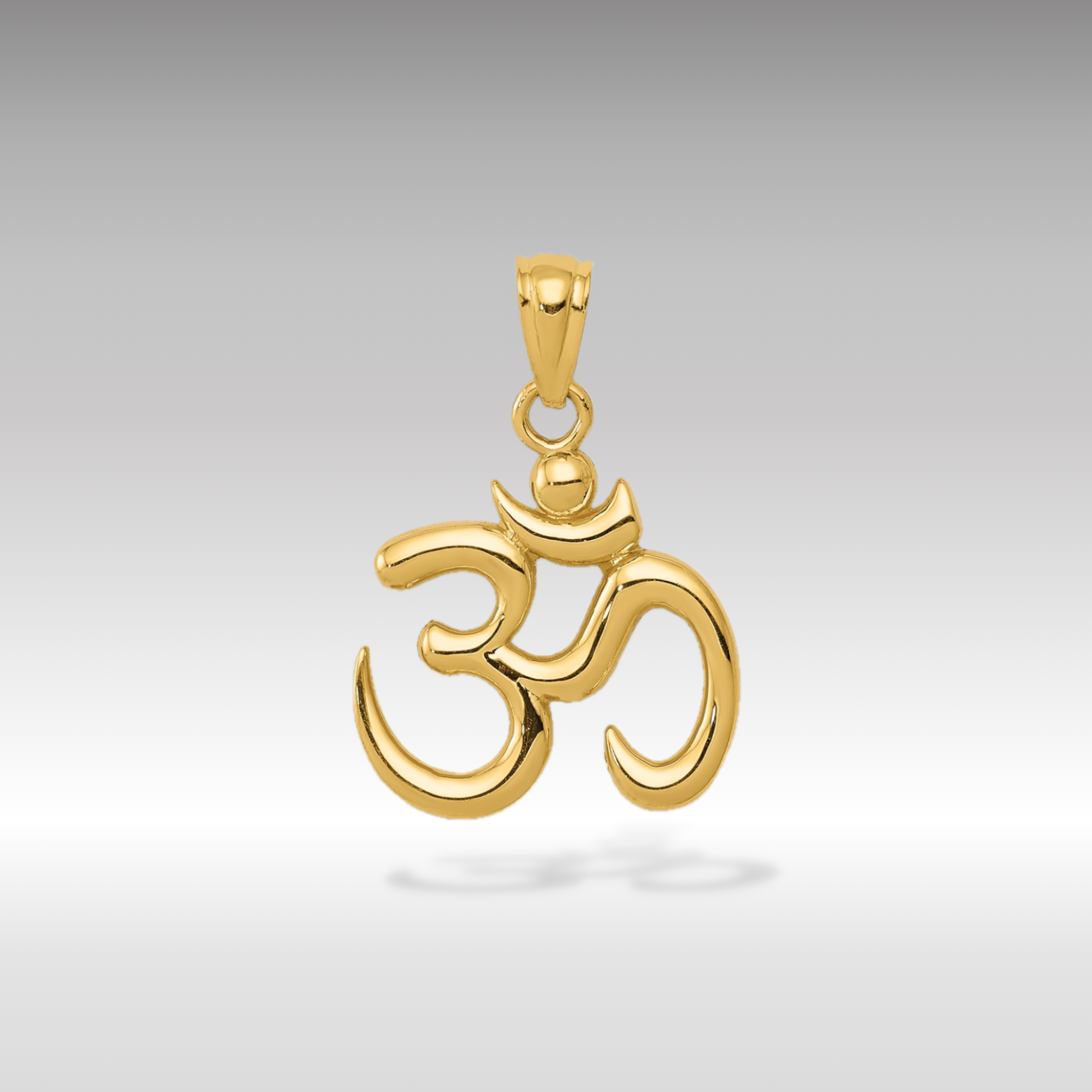 14K Gold Polished Om Charm Pendant - Charlie & Co. Jewelry