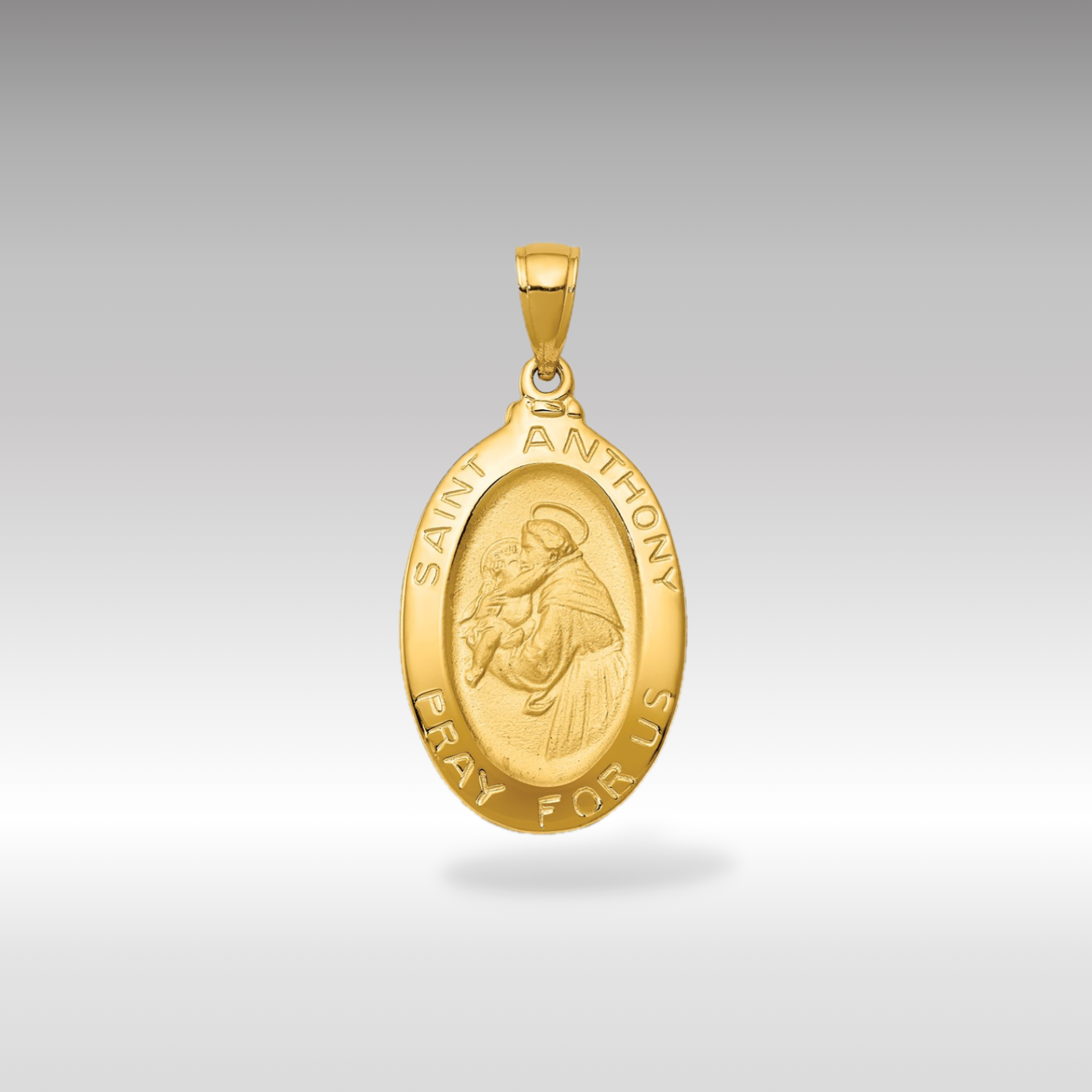 14K Gold Oval St. Anthony Medal Pendant - Charlie & Co. Jewelry