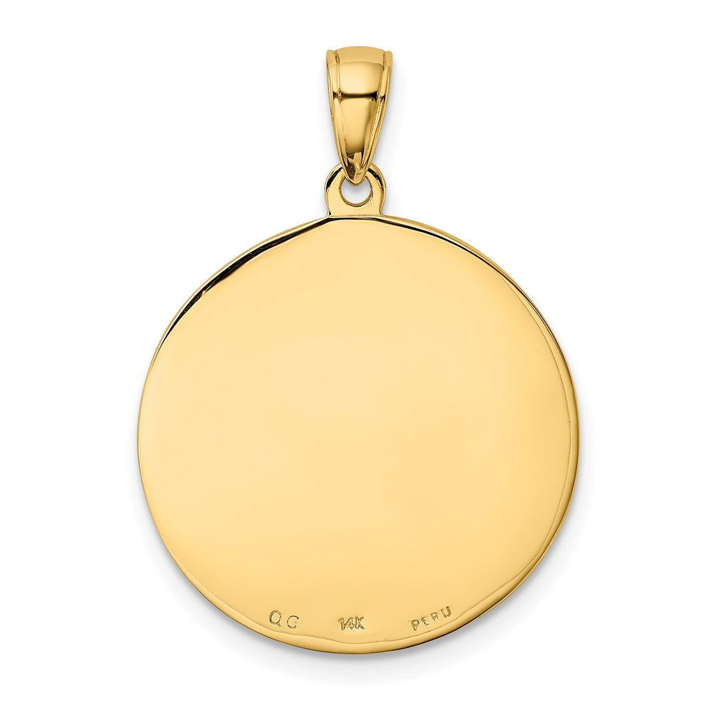 Gold Saint Anthony Large Round Medal Pendant Model-K5657 - Charlie & Co. Jewelry
