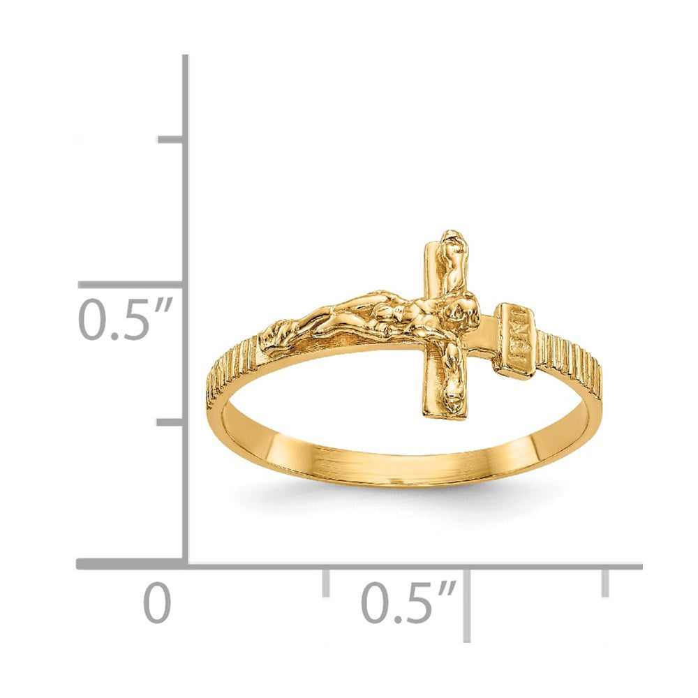 Gold Polished Jesus Band Ring Model-K5725 - Charlie & Co. Jewelry