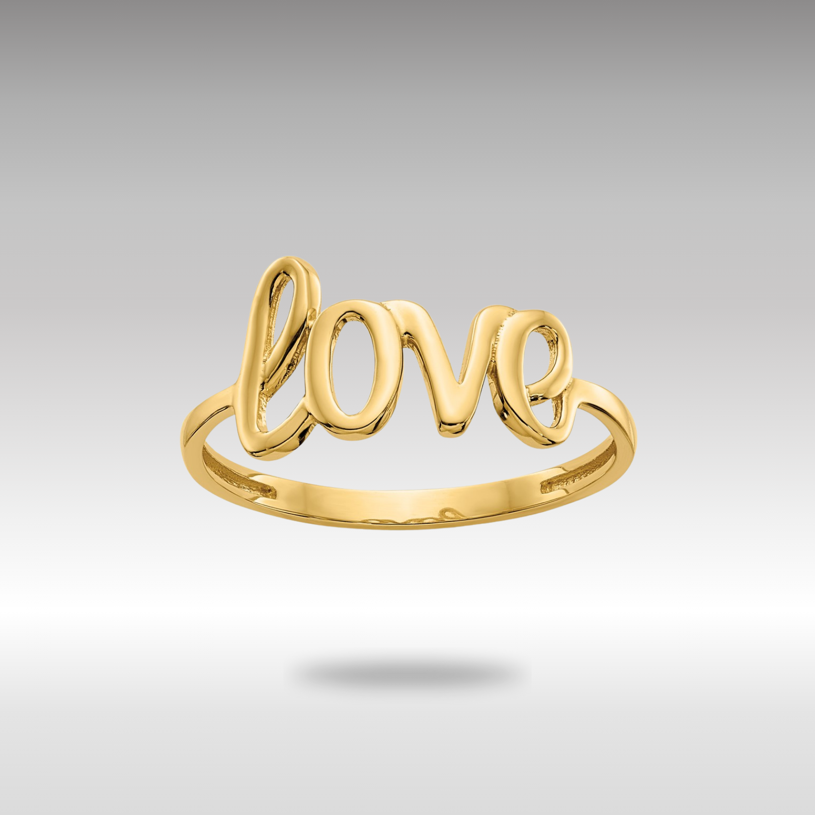 Gold Polished "Love" Ring Model-K5742 - Charlie & Co. Jewelry