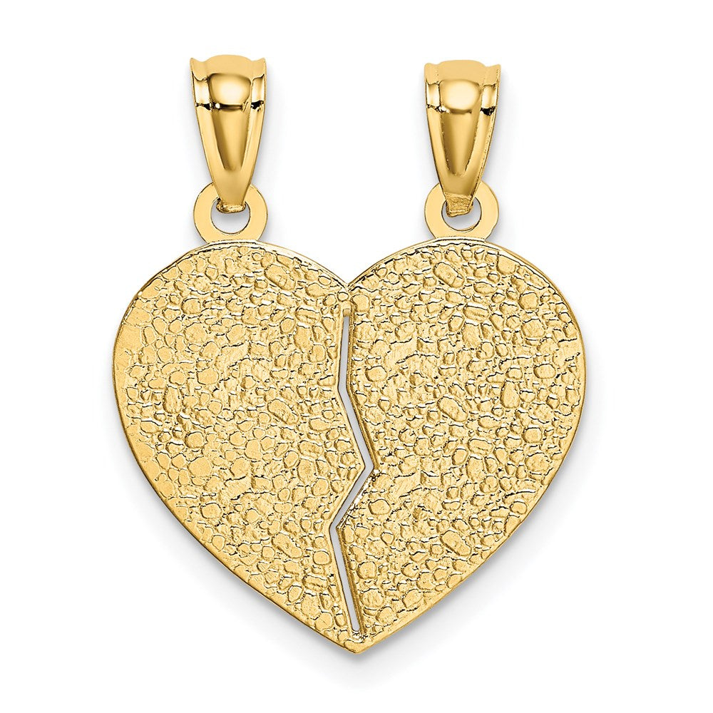 Gold Polished DAUGHTER-MOM Break Apart Heart Pendant Necklace - Model K5906 - Charlie & Co. Jewelry