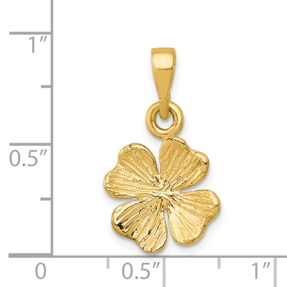Charlie & Co Jewelry | 14k Gold Polished And Textured Four Leaf Clover Pendant - Model K5930