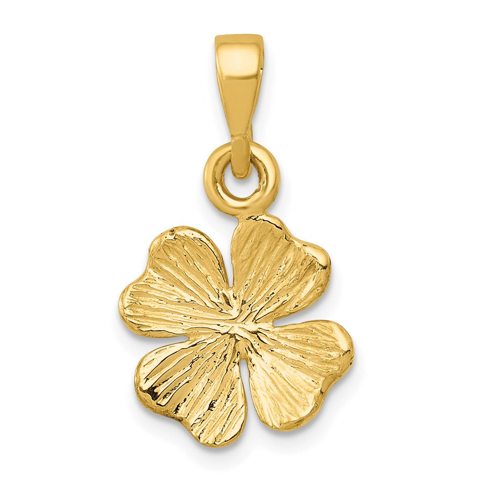 Charlie & Co Jewelry | 14k Gold Polished And Textured Four Leaf Clover Pendant - Model K5930