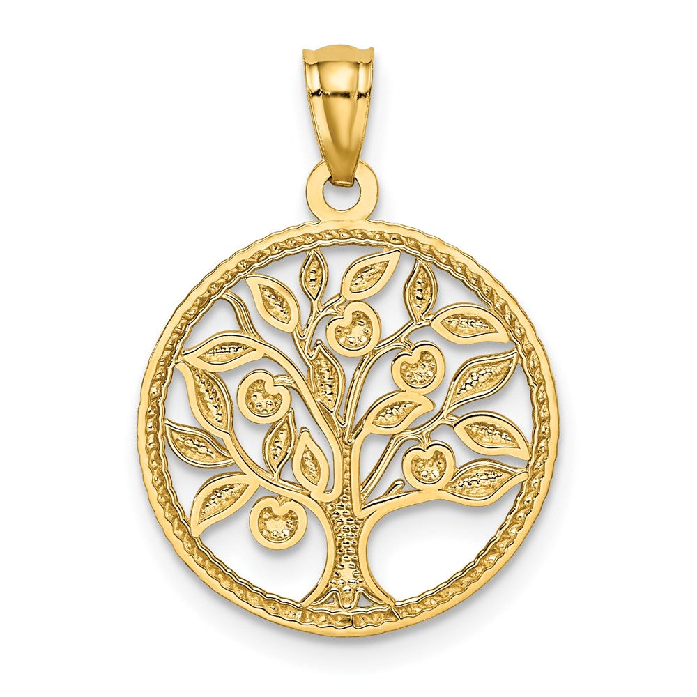 14K Gold Polished Tree of Life Necklace Pendant - Charlie & Co. Jewelry