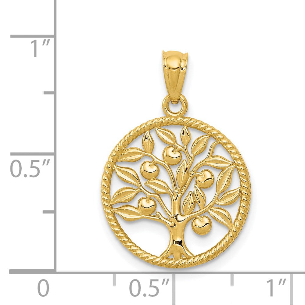 14K Gold Polished Tree of Life Necklace Pendant - Charlie & Co. Jewelry