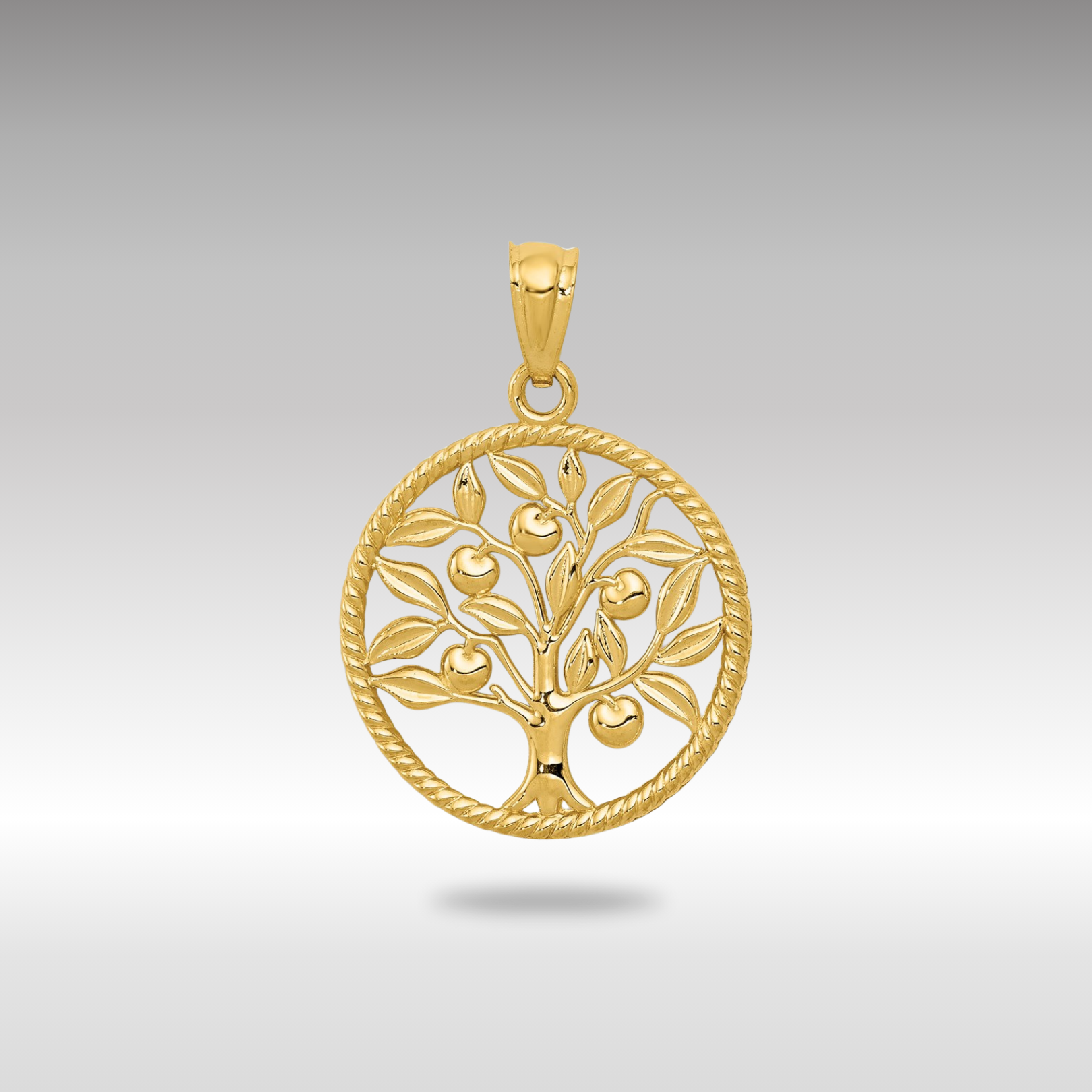 Gold Polished Tree of Life Necklace Pendant - Charlie & Co. Jewelry