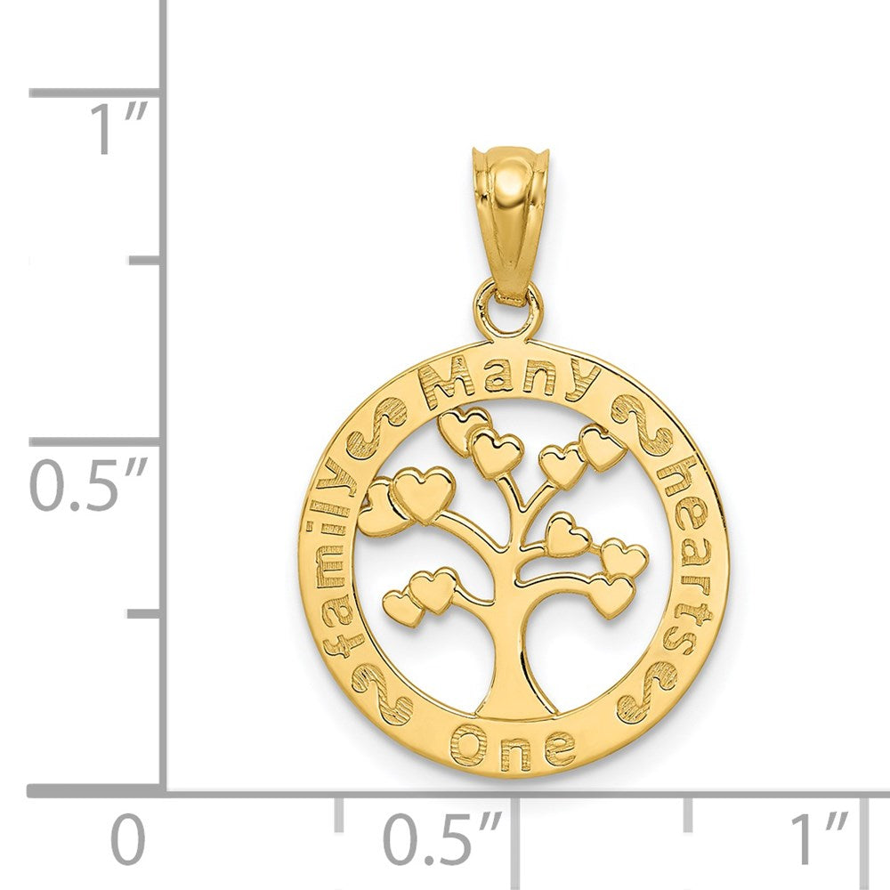 14K Gold Polished Family Tree Necklace Charm - Charlie & Co. Jewelry