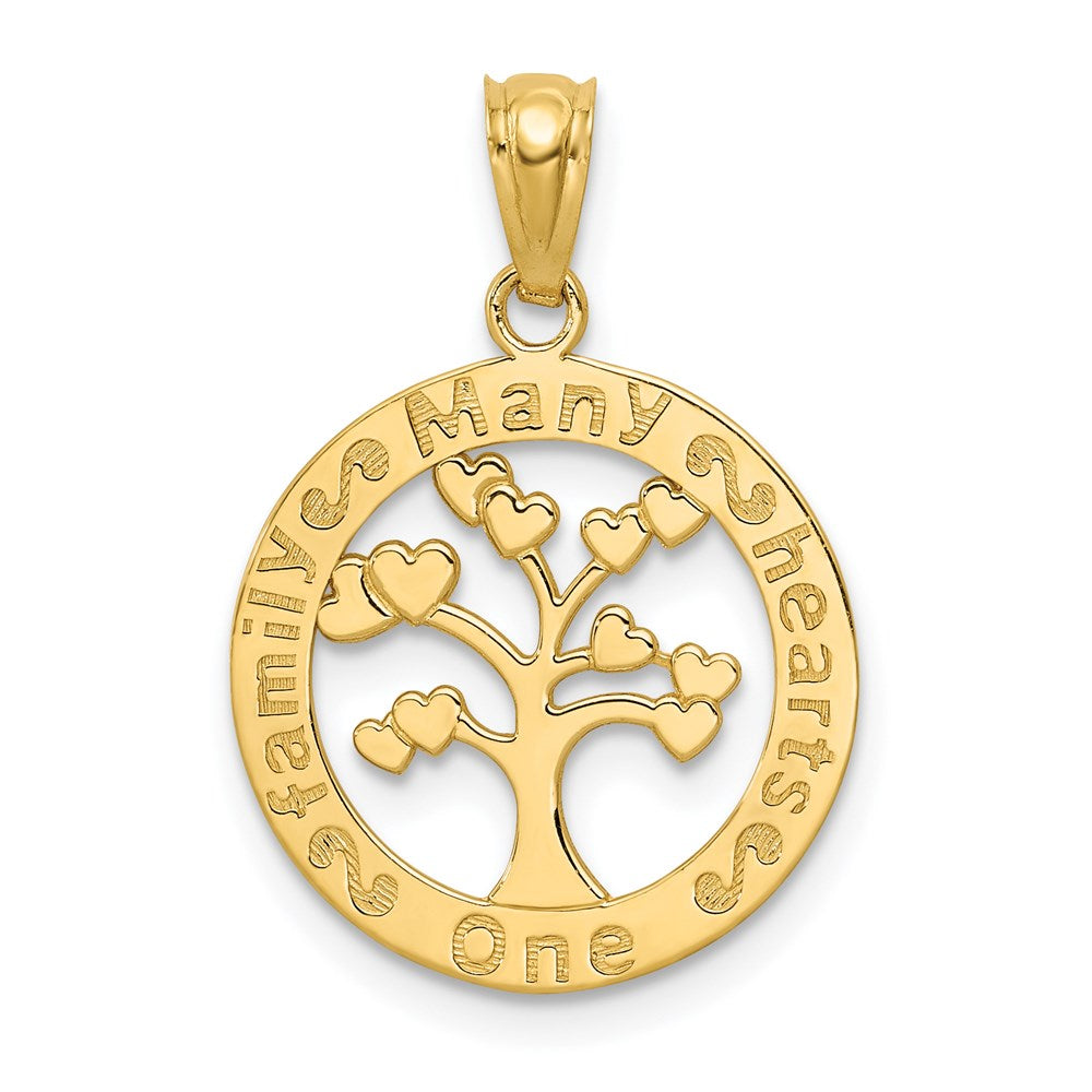 14K Gold Polished Family Tree Necklace Charm - Charlie & Co. Jewelry