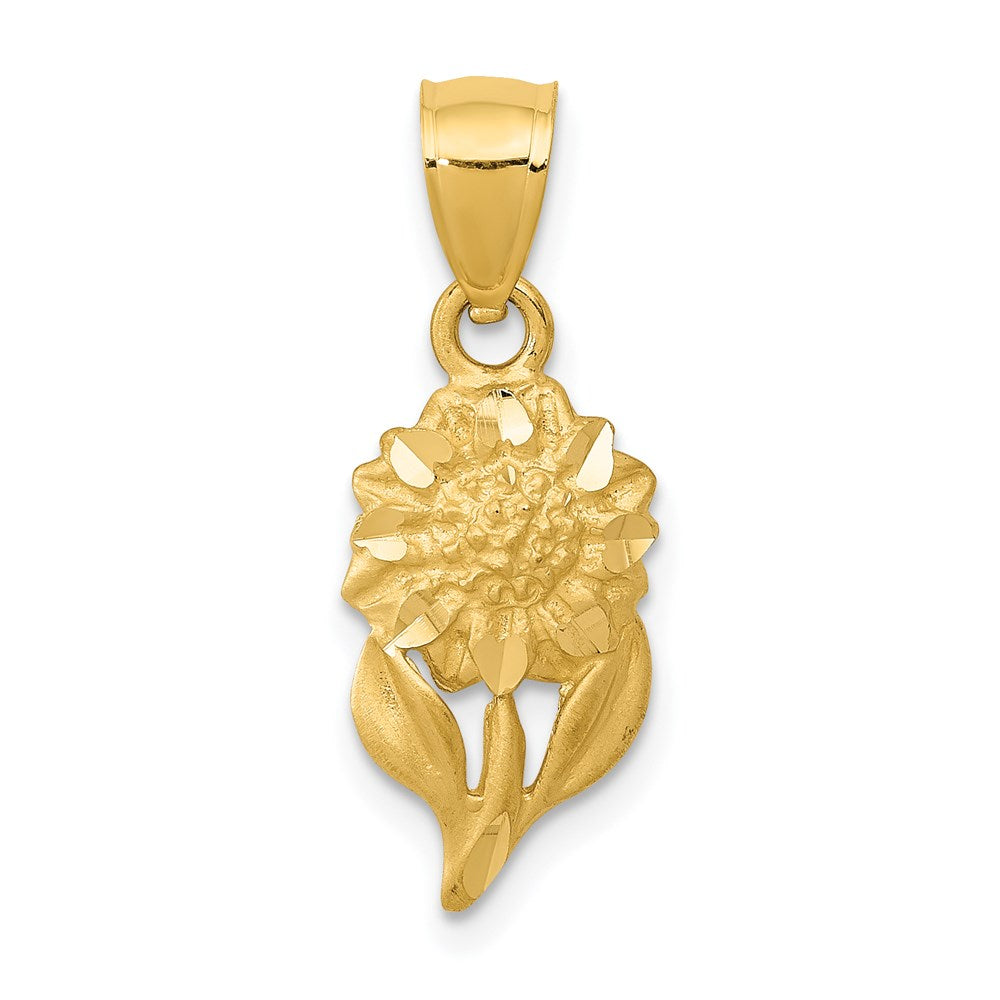 Charlie & Co Jewelry | 14k Satin Diamond-cut Sunflower Pendant - Model K5971