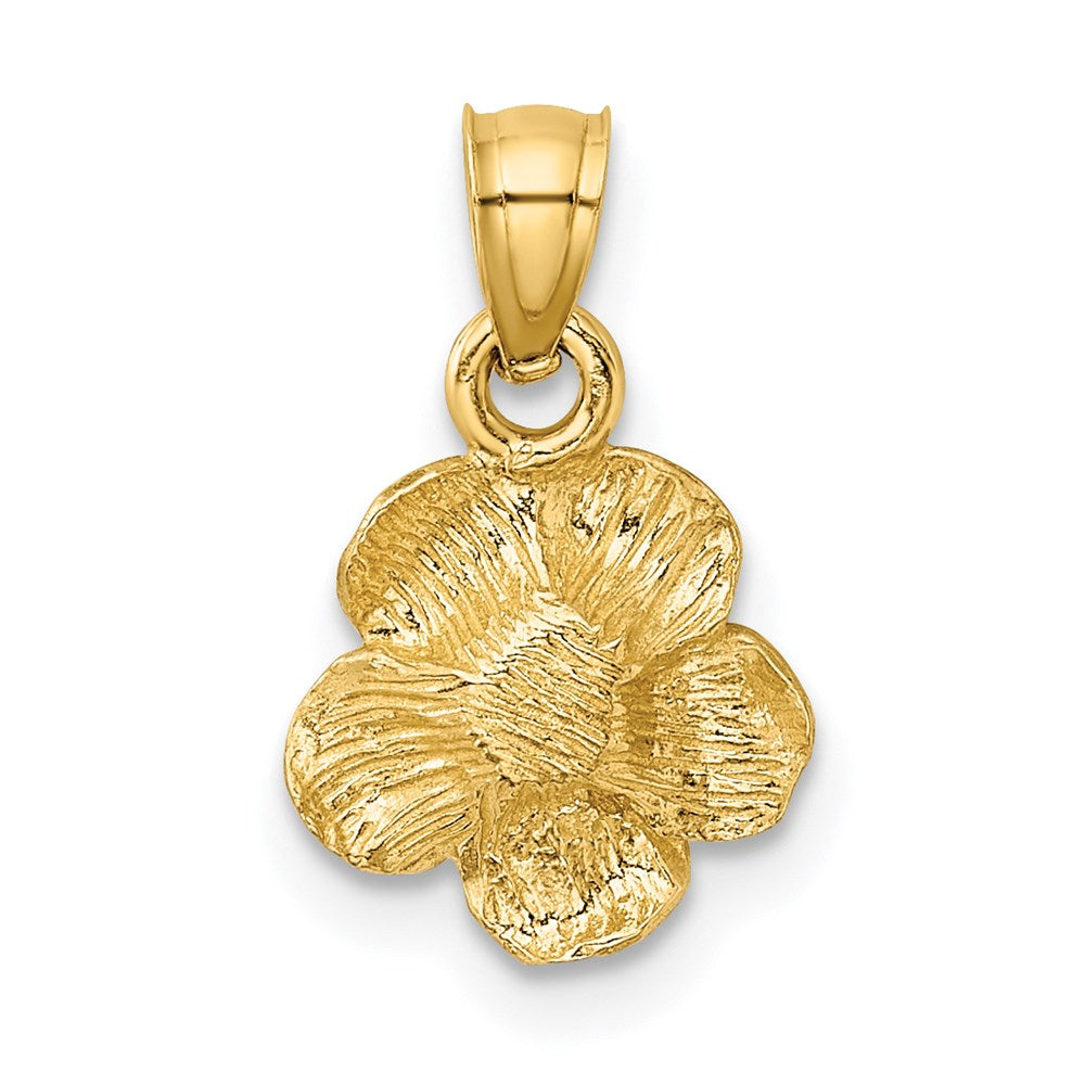 Gold Satin Finish Hibiscus Flower Pendant Model-K5973 - Charlie & Co. Jewelry
