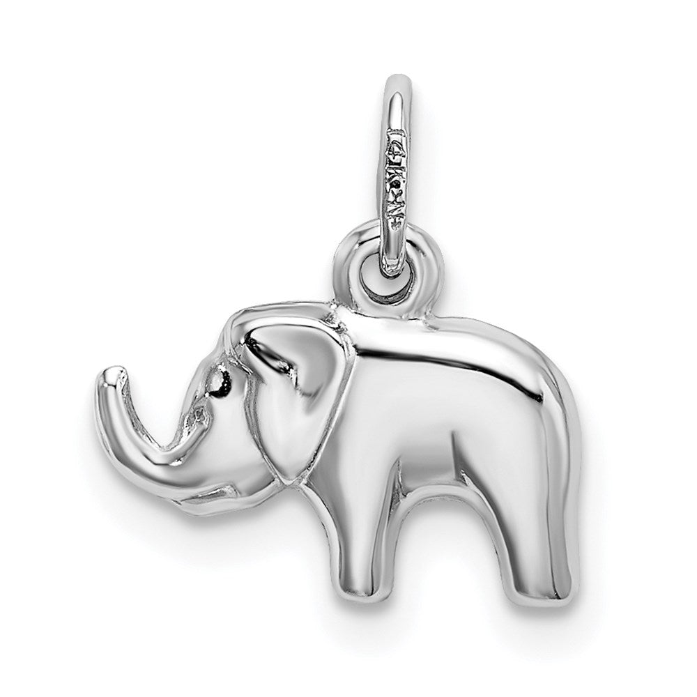 14K White Gold Elephant Pendant - Charlie & Co. Jewelry