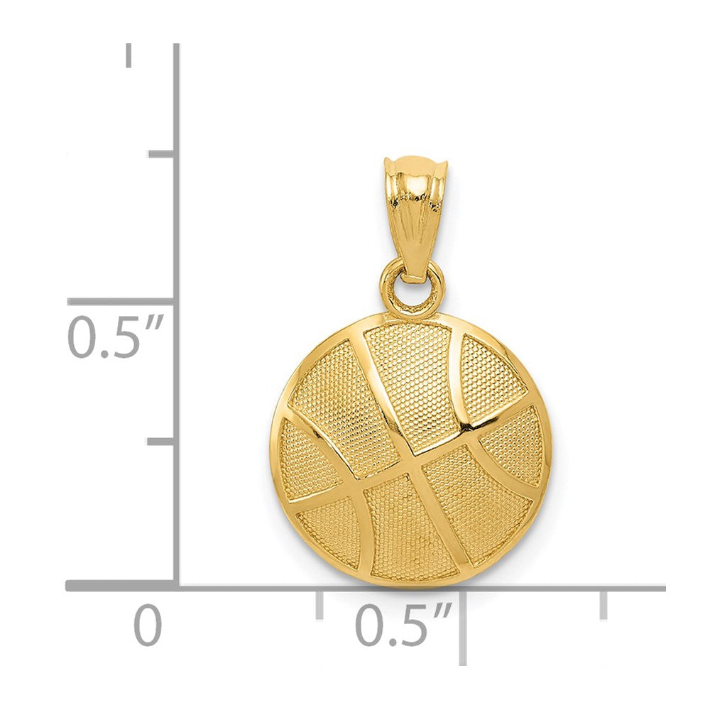 Charlie & Co Jewelry | 14k Satin And Polished Basketball Pendant - Model K6143
