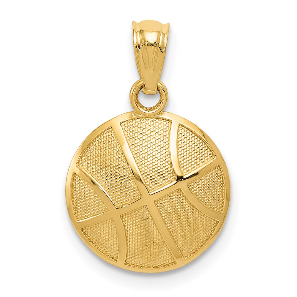 Charlie & Co Jewelry | 14k Satin And Polished Basketball Pendant - Model K6143