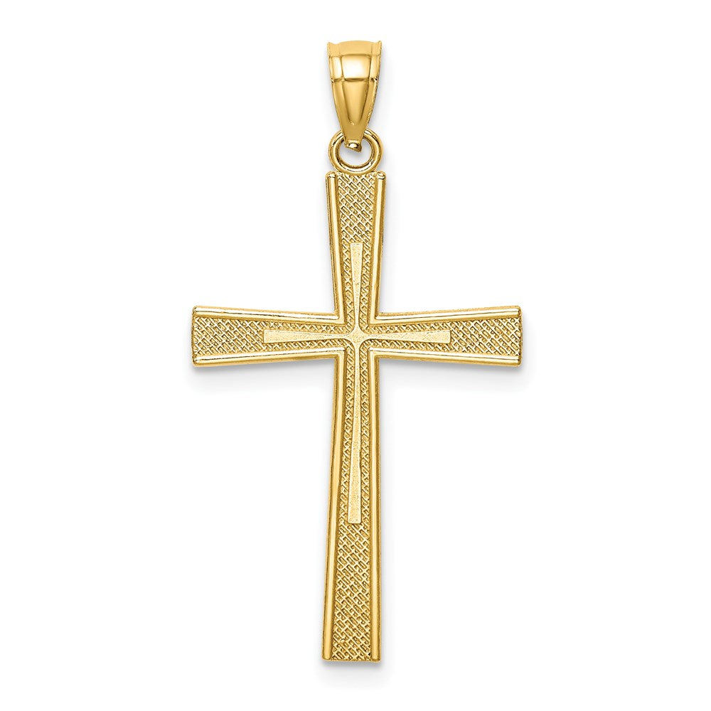Charlie & Co Jewelry | 14k Reversible Satin/diamond-cut Cross Pendant - Model K6166
