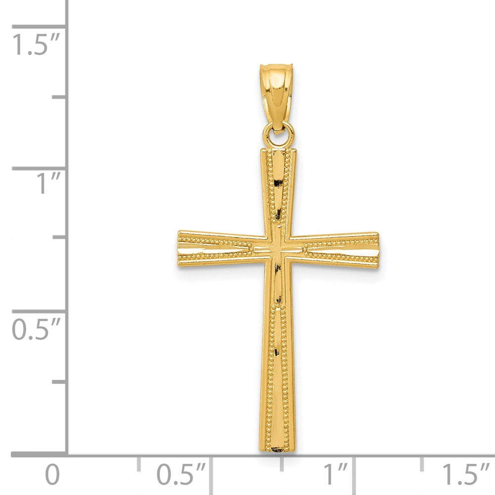 Charlie & Co Jewelry | 14k Reversible Satin/diamond-cut Cross Pendant - Model K6166