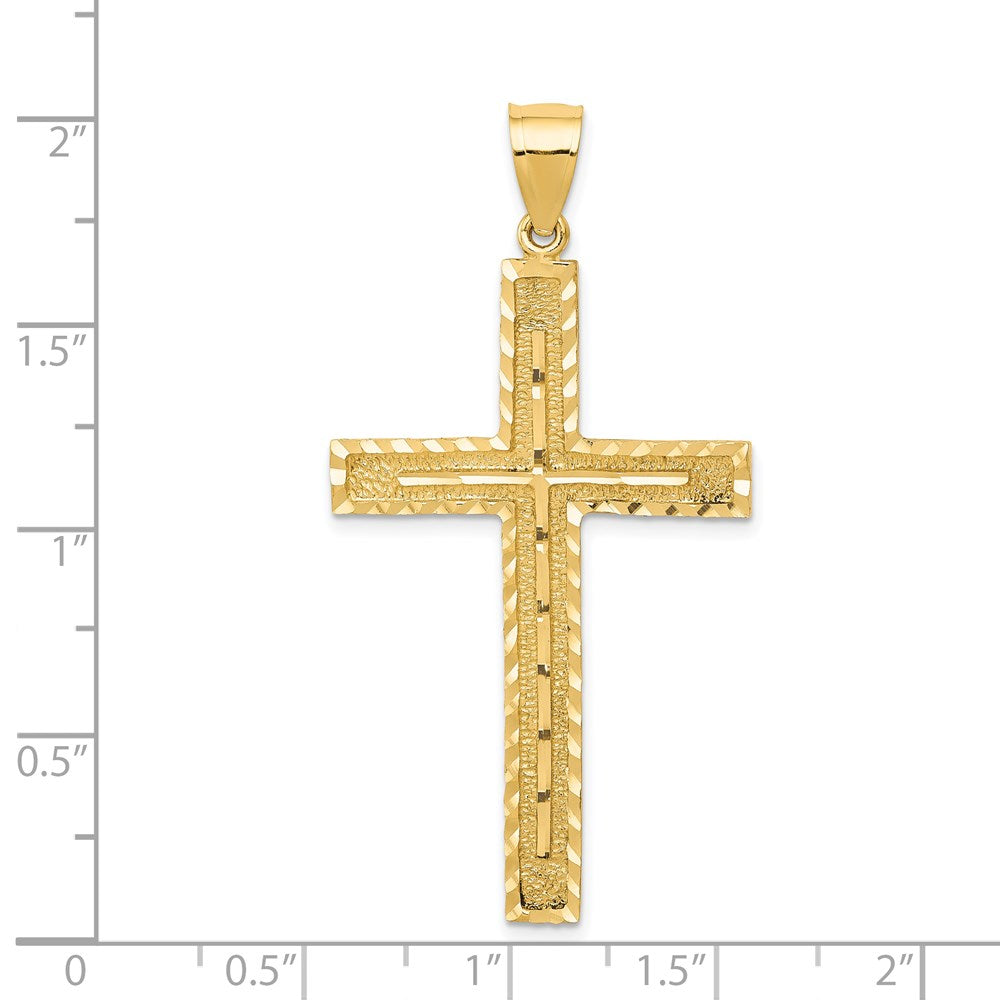 Charlie & Co Jewelry | 14k Polished And Textured Diamond-cut Latin Cross Pendant - Model K6169