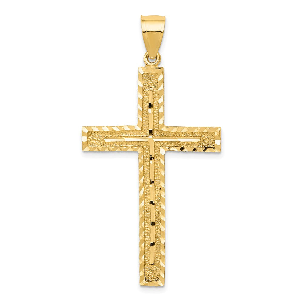 Charlie & Co Jewelry | 14k Polished And Textured Diamond-cut Latin Cross Pendant - Model K6169