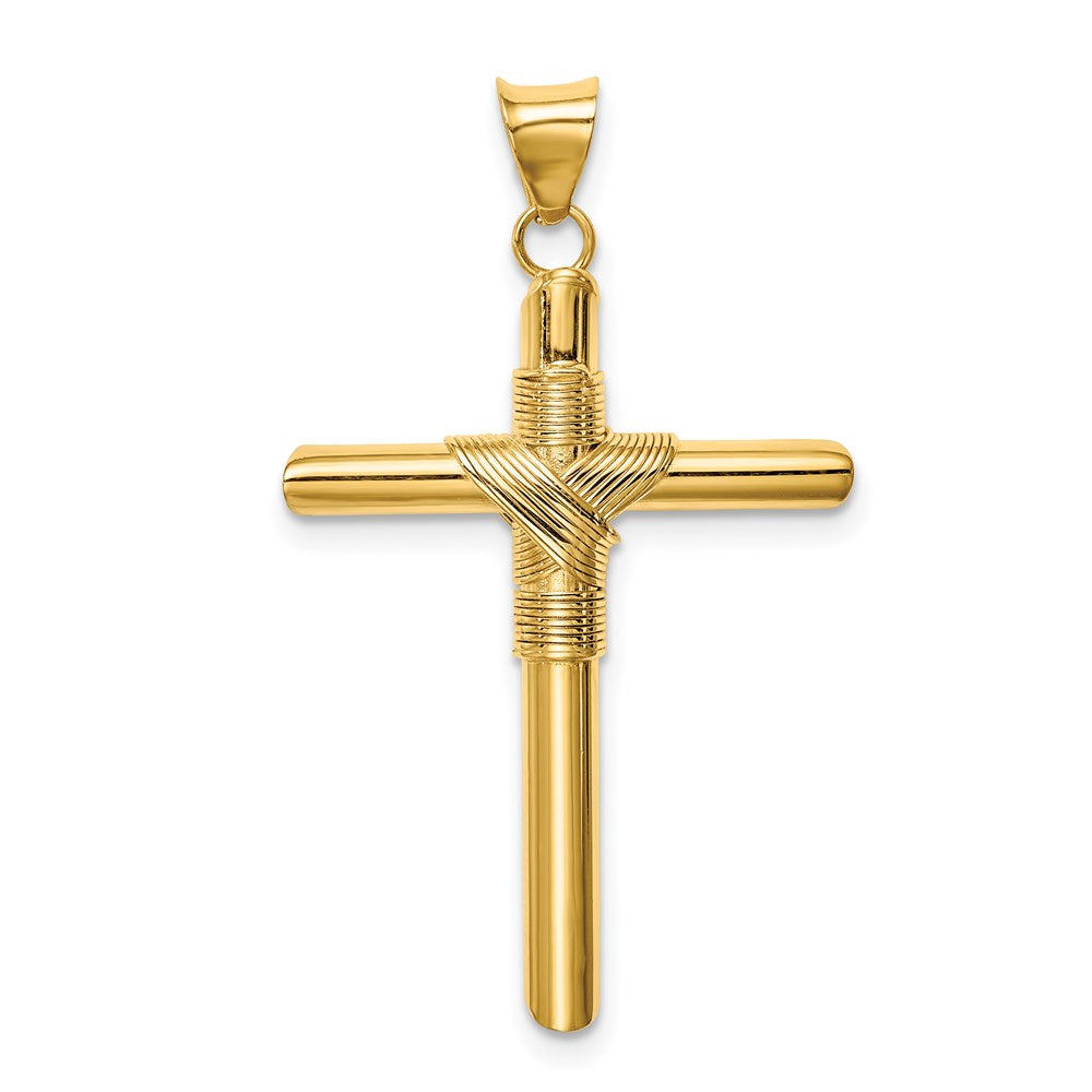 Charlie & Co Jewelry | 14k Polished W/center Wrap Tube Cross Pendant - Model K6189