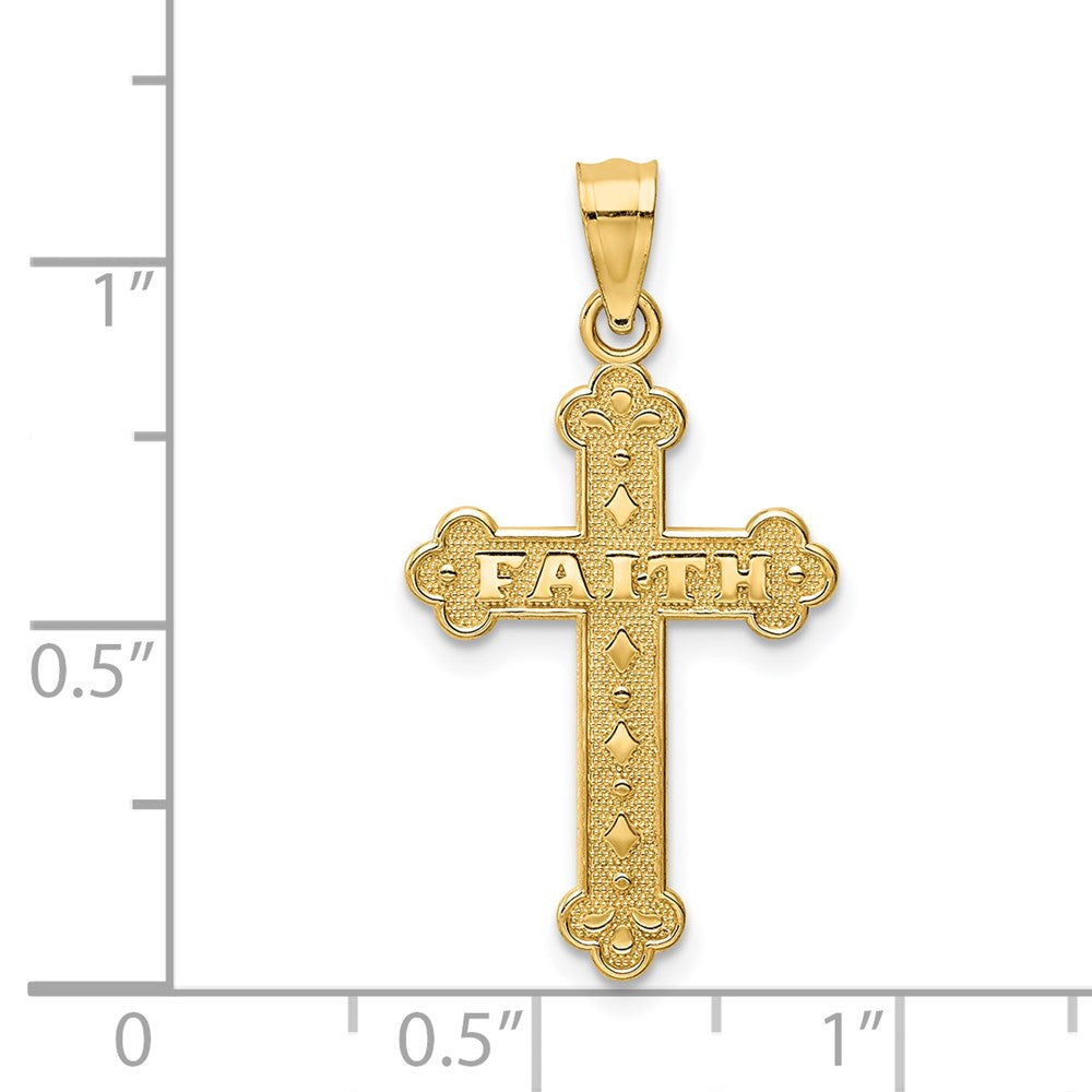 Charlie & Co Jewelry | 14k Satin And Polished Faith Cross Pendant - Model K6246