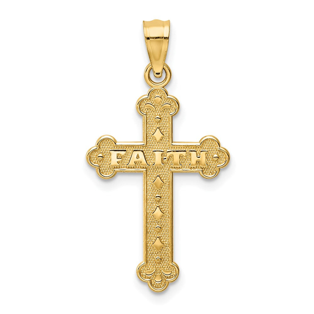 Charlie & Co Jewelry | 14k Satin And Polished Faith Cross Pendant - Model K6246