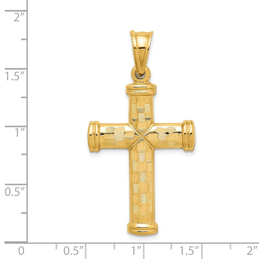 Charlie & Co Jewelry | 14k Hollow Diamond-cut Cross Pendant - Model K6399