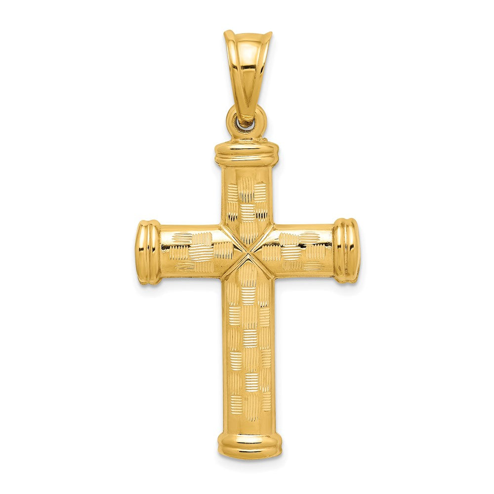 Charlie & Co Jewelry | 14k Hollow Diamond-cut Cross Pendant - Model K6399