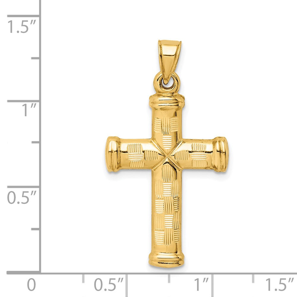 Charlie & Co Jewelry | 14k Hollow Diamond-cut Cross Pendant - Model K6401