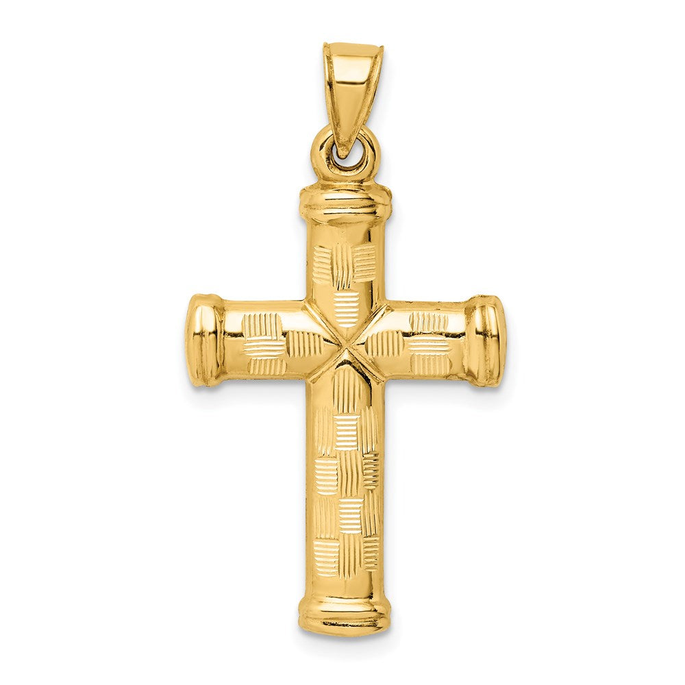 Charlie & Co Jewelry | 14k Hollow Diamond-cut Cross Pendant - Model K6401