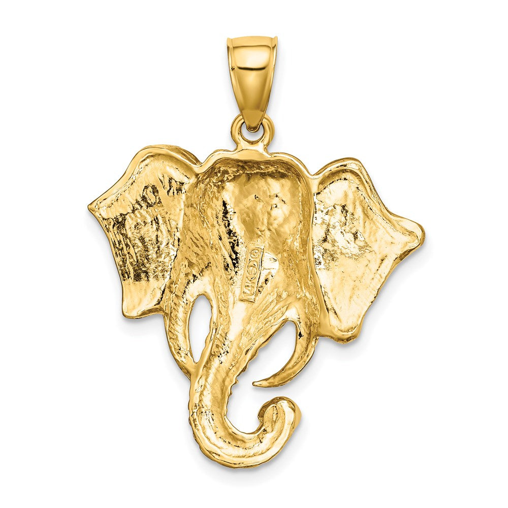 Gold Large Elephant Head Charm Model-K6449 - Charlie & Co. Jewelry